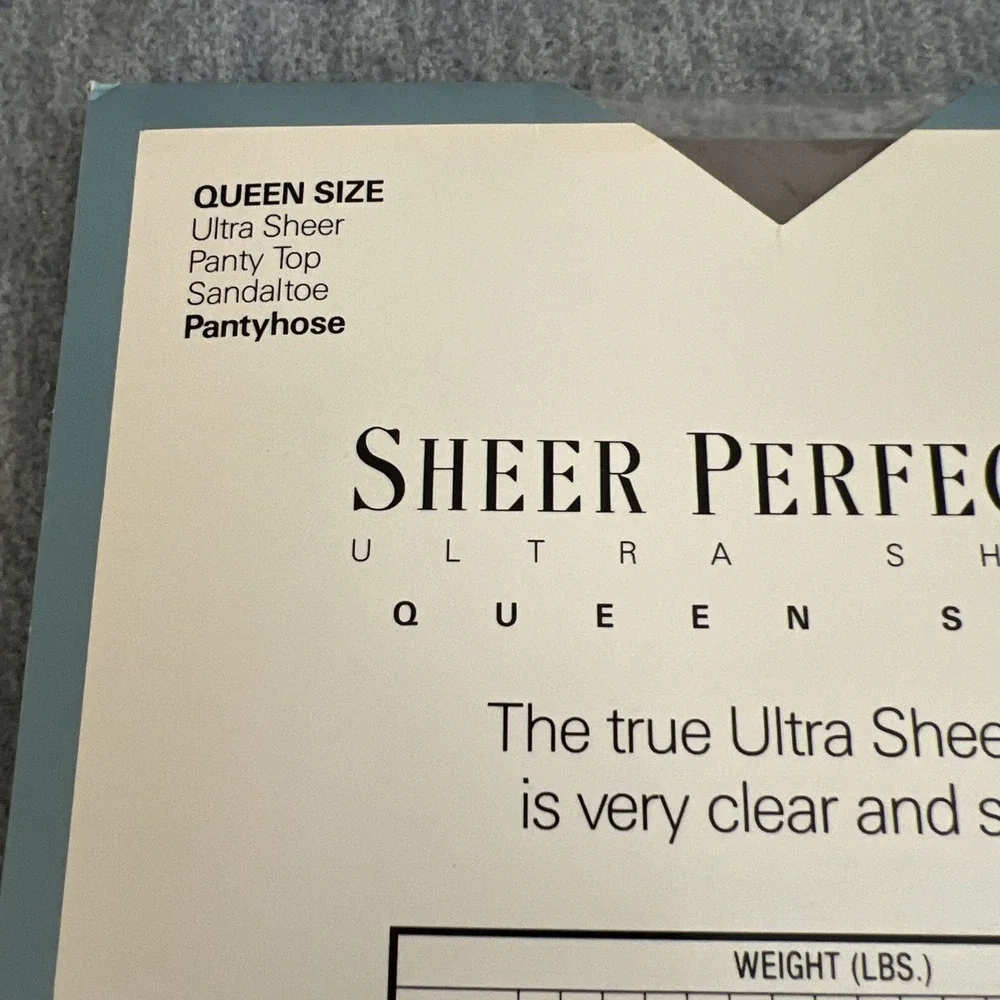 Sheer Perfection Ultra‎ Sheer Queen Size Pantyhose Grey Vintage Montgomery Ward